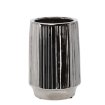 Garden Line Керамический кашпо для цветочного горшка 22 x 22 x 32,5 см, серебристый, с рельефной текстурой, ELI0299 - Home Club