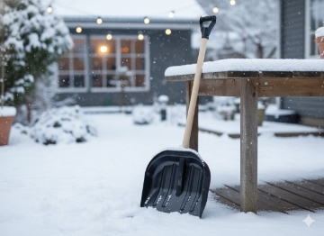 Chomik Пластиковая лопата для снега, черная, 45 см, лопата + рукоятка + ручка, GOR0316 - Home Club