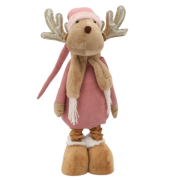 Chomik Рождественский олень с телескопическими ногами 90-140 см, розовый, TIA6743 - Home Club