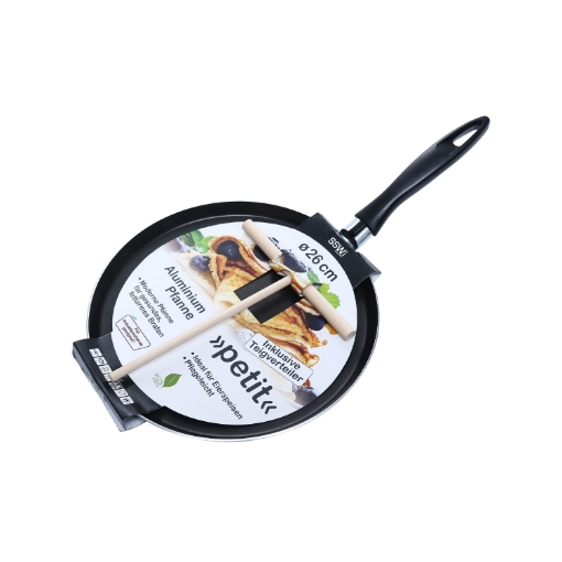 Chomik Алюминиевая сковорода для блинов 26 см Crepesz с деревянной лопаткой, SSW0040 - Home Club