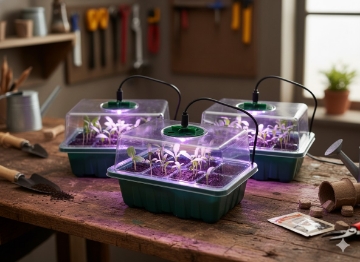 Chomik Kpl. 3 Лотки 12 Коморок Міні-Середа Для Проростання З Аксесуарами Led, EDA3791 - Home Club