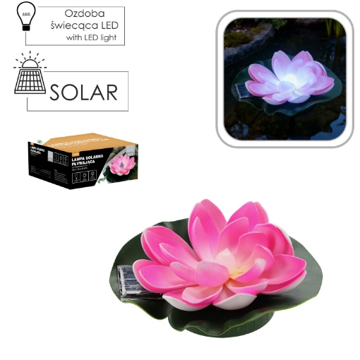 Garden Line Солярна Лампа Плаваюча Лілія 18 x 18 x 6 см Мультикольорова, SOL0074 - Home Club