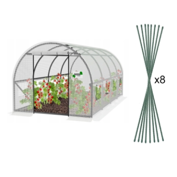 Garden Line 4-секционный белый садовый туннель из полиэтилена 6 x 3 x 2 м, TUN5214 - Home Club