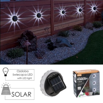 Garden Line Набор из 2 солнечных ламп - бра 10 x 10 x 2,5 см Star Led холодный белый, SOL3712 - Home Club