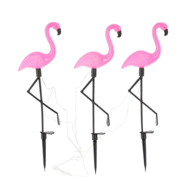 Garden Line Солярна Лампа 25 x 15 x 53 См 3 Фламінги 6 Led Холодний Білий, SOL6087 - Home Club