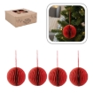 Chomik Kpl. 4 Папірені Ялинові Прикраси, Діаметр 7 См, Червоні, AIP2020 - Home Club, зображення 2