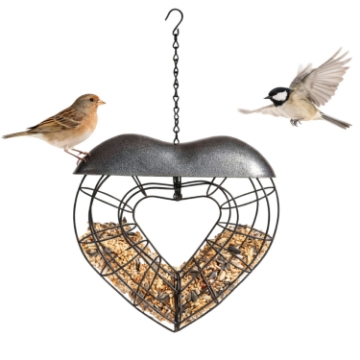 Chomik Металевий Годильник Для Птахів На Жирових Кулях - Серце 25 X 25 X 7 См, EDA7960 - Home Club