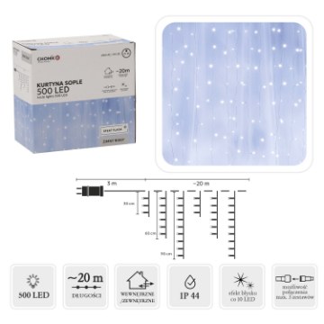 Chomik Завеса Sople 500L Холодный белый + Холодный флеш, длина 3 + 20 м, LED9898 - Home Club