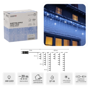 Chomik Завіса Sople 500L Холодний білий + Холодний спалах, довжина 3 + 20 м, LED9898 - Home Club