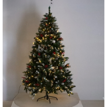 Chomik Штучна ялинка 180 см - засніжена з горобиною, шишками, світлодіодами, UMI9056 - Home Club