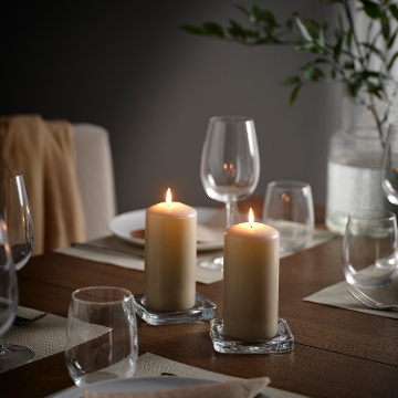 ИКЕА Бесцветная колонная свеча DAGLIGEN ДАГЛИГЕН, 206.126.74 - Home Club