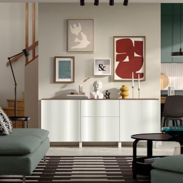 ІКЕА Комбінація з висувними ящиками BESTÅ БЕСТО, 296.028.16 - Home Club