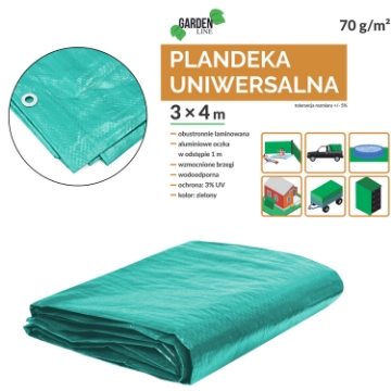 Chomik Плахта 3 x 4 М (+/- 5%) 70Gsm 3%Uv Зелена, DEK4133 - Home Club