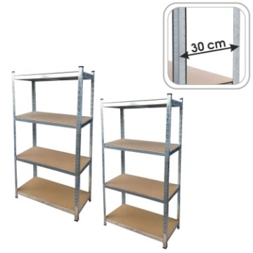Chomik Комплект из двух 4-уровневых стеллажей 150 x 70 x 30 см. Грузоподъемность полки: 150 кг., GWI2165 - Home Club