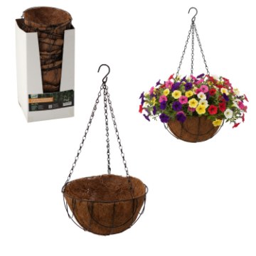 Garden Line Висящий Горшок С Вставкой Из Кокосового Волокна 25,5 x 13 См, PERG-N5530 - Home Club