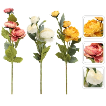 Chomik Искусственная ветка - роза 50 см, набор из 3 цветов, HID3568 - Home Club