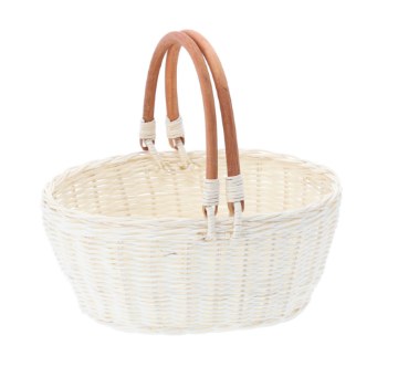 Chomik Кошик З Ротангу 26 x 21 x 12/24 См З Ручками - Білий, DRA7275 - Home Club