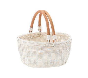 Chomik Кошик З Ротангу 22 x 17 x 11/22 См З Ручками - Білий, DRA7282 - Home Club