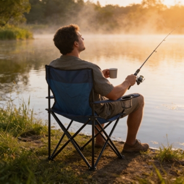 Garden Line Туристичний/Рибальський Складний Стілець Синій 50x50x80 см, LEZ7150 - Home Club