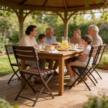 Garden Line Складне Садове Крісло 55 x 46 x 81 См Брунатне, ZUM1015 - Home Club