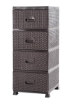 Chomik Пластиковый комод с 4 ящиками, коричневый, 38 x 45 x 90 см, ротанг, KAS0357/1A - Home Club, изображение 2