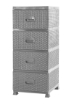 Chomik Пластиковый комод с 4 ящиками, серый, 38 x 45 x 90 см, Rattan, KAS0357/4A - Home Club, изображение 2