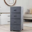 Chomik Пластиковый комод с 4 ящиками, серый, 38 x 45 x 90 см, Rattan, KAS0357/4A - Home Club, изображение 4