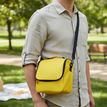 Garden Line Термосумка 22 x 12 x 24 См 6 Літрів На Плече Жовта З Двома Охолоджуючими Вкладишами, IZO9295 - Home Club