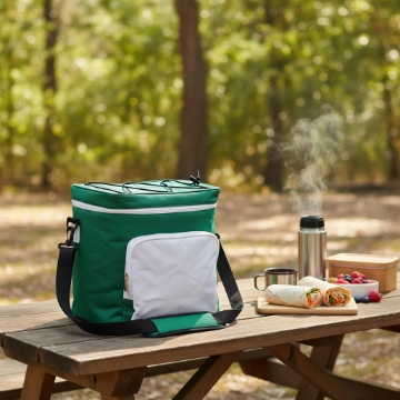 Garden Line Термосумка 28 x 19 x 28 См 14 Л, Зелено-Біла, З Двома Охолоджувальними Вставками, IZO9325 - Home Club