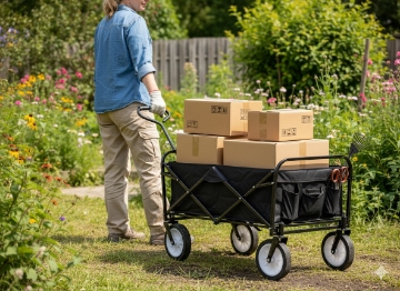 Garden Line Садовий Візок Чорний Складний 116x54x90см, WOZ2426 - Home Club