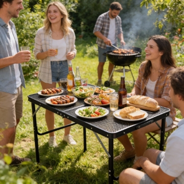 Chomik Складний Туристичний Стіл Чорний 90 x 60 x 40/70 См, OXE8425 - Home Club