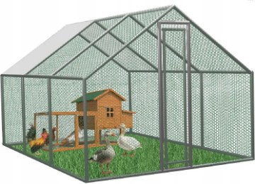 Garden Line Волієра / Металевий Загородження Для Тварин 4,5 x 3 x 1,95 М З Частковим Покриттям, TUN4030 - Home Club