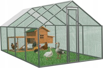 Garden Line Волієра / Металевий Загородження Для Тварин 6 x 3 x 1,95 М З Частковим Покриттям, TUN4047 - Home Club