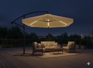 Garden Line Садовий Парасол 3 М Бежевий «Banana» З Чохлом З Led, GAO1503 - Home Club