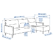 ИКЕА Диван для 4 человек с шезлонгом MANNARP, 796.040.78 - Home Club, изображение 9