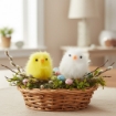 Chomik Кпл. 10 Курчат 18 x 8 x 6,5 См Пухатих Жовто-Білих, SUN7817 - Home Club, зображення 4
