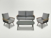 Garden Line Комплект алюминиевой мебели (диван + 2 кресла + столик), серый + серые подушки, ALM8151 - Home Club