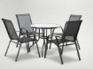 Garden Line Набор Садовой Мебели - 4 Стула + Круглый Стол - Черный, TIH3377 - Home Club
