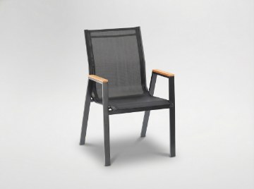 Garden Line Стальное Садовое Кресло Polywood 61 x 56 x 90 см, Черное, RIT9507 - Home Club