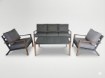 Garden Line Алюминиевый комплект мебели «Астана» (трехместный диван + 2 кресла + столик), серый + серые подушки, ALM1135 - Home Club