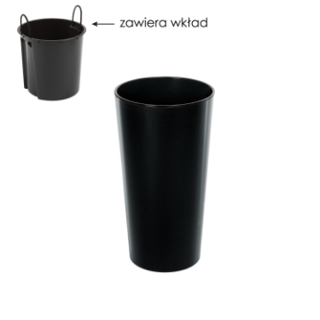 Chomik Горщик Lilia 140 мм з вкладишем – чорний, LAM45341 - Home Club