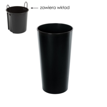 Chomik Горщик Lilia 190 мм з вкладишем – чорний, LAM45358 - Home Club