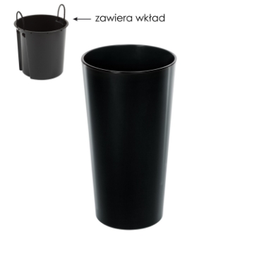 Chomik Горщик Lilia 250 мм з вкладишем – чорний, LAM45365 - Home Club