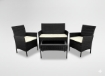 Garden Line Комплект мебели из ротанга (диван, 2 кресла, скамейка) черный + кремовый., SAD0849 - Home Club, изображение 2