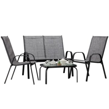 Garden Line Комплект садовой мебели со столиком - серый, NEO9924 - Home Club