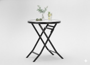 Garden Line Круглий Складний Стіл 60 x 70 См Чорний, SAD6636 - Home Club