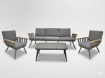 Garden Line Набір Алюмінієвих Меблів (3-Місний Диван + 2 Крісла + Стіл) Сірий + Сірі Подушки, ALM9415 - Home Club, зображення 2