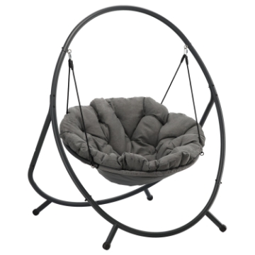 Chomik Підвісне крісло Patio - темно-сіра подушка, сіра рама 115,5X140X167,5 см, FAT9934 - Home Club