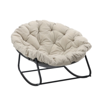 Chomik Кресло-Качалка С Ярко-Бежевым Подушкой, Серый Каркас 105 x 67 См, FAT4606 - Home Club
