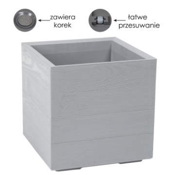 Chomik Квітник Karo 400X400Mm Дошка Recycled Сірий, LAM78916 - Home Club